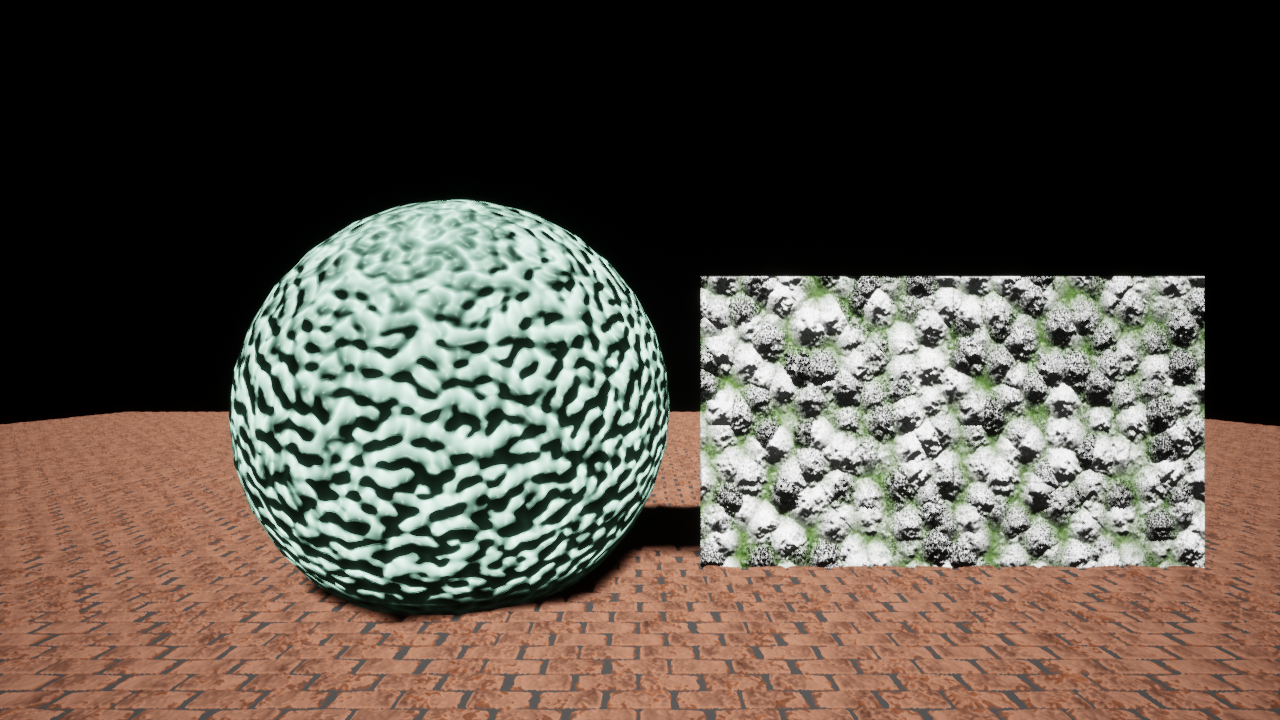 a visual demonstration of a hash function on a sphere and a plane, pattern is varied